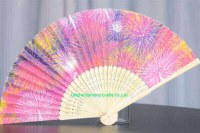 Promotional bamboo fan with custom color and logo