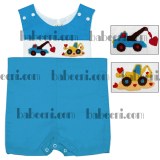 Truck with red hearts smocked short all