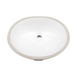 Ceramic Undermount Bathroom 17-in Oval Sink Large Supply, BMU-1714