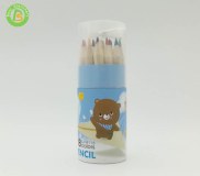 Promotional mini 18 colors wood color pencils with sharpener
