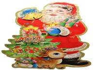 New 3D Glitter Christmas Santa Claus Snowman Angel Snow And Tree Paper Sticker For Wind...