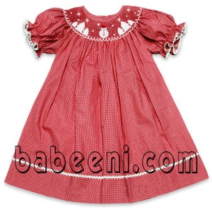 Christmas smocked dresses for infants DR 1390