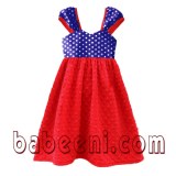 Kids dress with minky and polka dot fabric - DR 1484