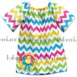 Color ful chevron peasant top for little girls DR 1576