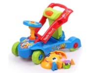 Multifuncionales bebé educativa andador juguetes 2 en 1 (conductor montado o empujar hacia adelante)