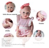 18" Full Body Platinum Silicone Baby Girl Reborn Newborn Baby Doll Silicone Lifelike Pr...