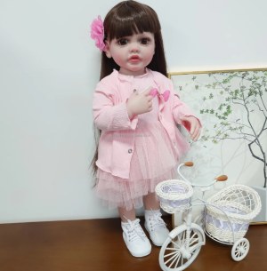 Hot Sale 100% Silicone Soft Vinyl Baby Girl Reborn Dolls Lifelike Pretty Girl 58cm