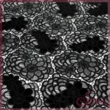 Black fluffy water soluble embroidery chemical lace fabric