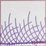 Purple embroidery geometric mesh lace fabric trimming for dress, blouse, tops