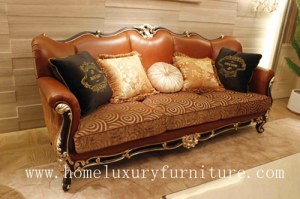 Sistema clásico italiano del sofá del lether de la compañía del sofá del sofá del sofá clásico cl...