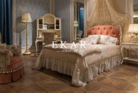 Latest double bed designs Luxury Romantic Classical Carving Girls Bed Room Set