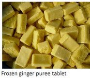 Frozen ginger puree tablet