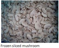 Frozen sliced mushroom
