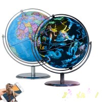 Dipper G901 Illuminated 88 Constellations World Globe for Kids - 3 in 1 Interactive Glo...