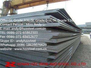 Offer:GL Grade A36,GL Grade D36,GL Grade E36,GL Grade F36,Shipbuilding Steel Plate