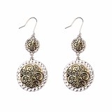 Retro Style Indian Ethnic Personalised Golden Flower Pattern Hanging Earrings