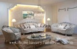 Sofá clásico de lujo sistemas de sala de estar determinados del sofá de la tela del pre...
