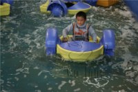 Excellent quality hand boat / inflatable water game floating boat water game
