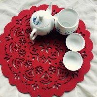 Coaster terry material laser cut mat teacup