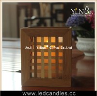 Square Bamboo Nice Lattice Candle Holder for Moving Wick Candle