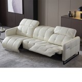 Sofá de estilo italiano, sofá de cuero con función eléctrica, sofá moderno de tres asientos para...