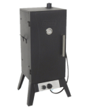 Easily assembled bbq gas grill with meat smoker