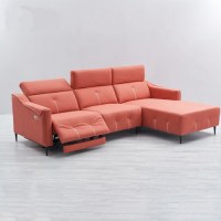 Sofá italiano minimalista de tela combinada para sala de estar, sofá chaise longue de...
