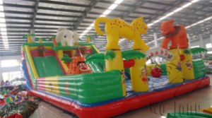 Used commerical playground equipment inflatable combo castle slide	for kids