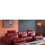 Sofá suave de cuero ligero de lujo, sofá de cine con cápsula espacial, combinación grande para sa...