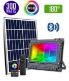 Projecteur LED solaire - Série WARRIOR RGB - 300 Watts - Angle 180° - Lampe 34 x 27 x...