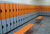 Compact grade laminate gym lockers and cubicles