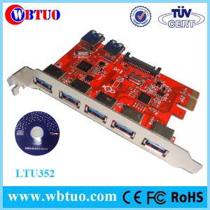 Factory OEM ODM pci-e card 7 port PCI-E to 7 port USB3.0 with 15 pin power SATA card