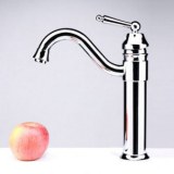 Luxury Copper Taps Bathroom Basin Faucet Hot Cold Mixer Basin Tap Chromed Polished