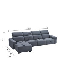 Sofá inteligente para sala de estar italiano moderno sofá eléctrico de cuero Napa de es...