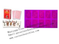 Red Modiano Texas Hold'em tarjetas de plástico marcadas / lentes de contacto / tinta in...