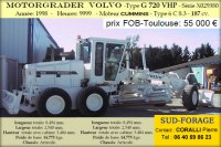 SUD FORAGE : Motorgrader Volvo - type G720 VHP       SUD-FORAGE-france