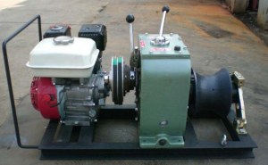 Motorized grinder, cable winch