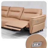 Nuevo sofá de cuero recto minimalista moderno de tres asientos para sala de estar sofá con funció...