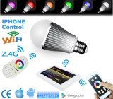 El Iphone RGBW La luz de bombillas LED de luz WiFi de 2,4 g RF teledirigida