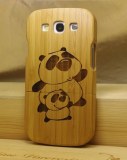Motif Panda Coque en bamboo naturel pour Samsung Galaxy S3 i9300