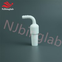 PTFE gas stopper for new materials laboratory, matching PFA flat bottom flask