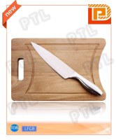 High-quality S/S cheese knife with rectangular wooden chopping board