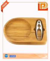 2-piece walnut set (S/S clamp and rounded wooden holder)