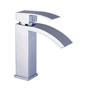 MODERN DESIGN RIGHT-ANGLE CHROME FINISH ROTATABLE BATHROOM SINK TAP