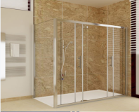 Puerta de ducha de vidrio deslizante sin marco de acero inoxidable 304 sin marco
