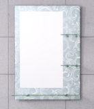 Espejo de baño de una sola capa pintado con estantes