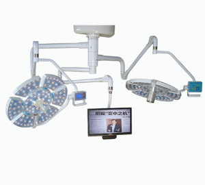 Luz quirúrgica de doble cabeza JQ-LED0707 con cámara e iluminación LCD180,000lux + 180...