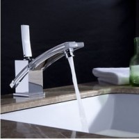 Waterfall Chromed Polished Bathroom Basin Sink Faucet Mixer Tap Brass Taps
