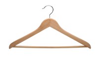 Supply wooden curve hanger with bar