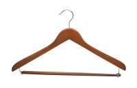 Supply wooden curve hanger with locking bar